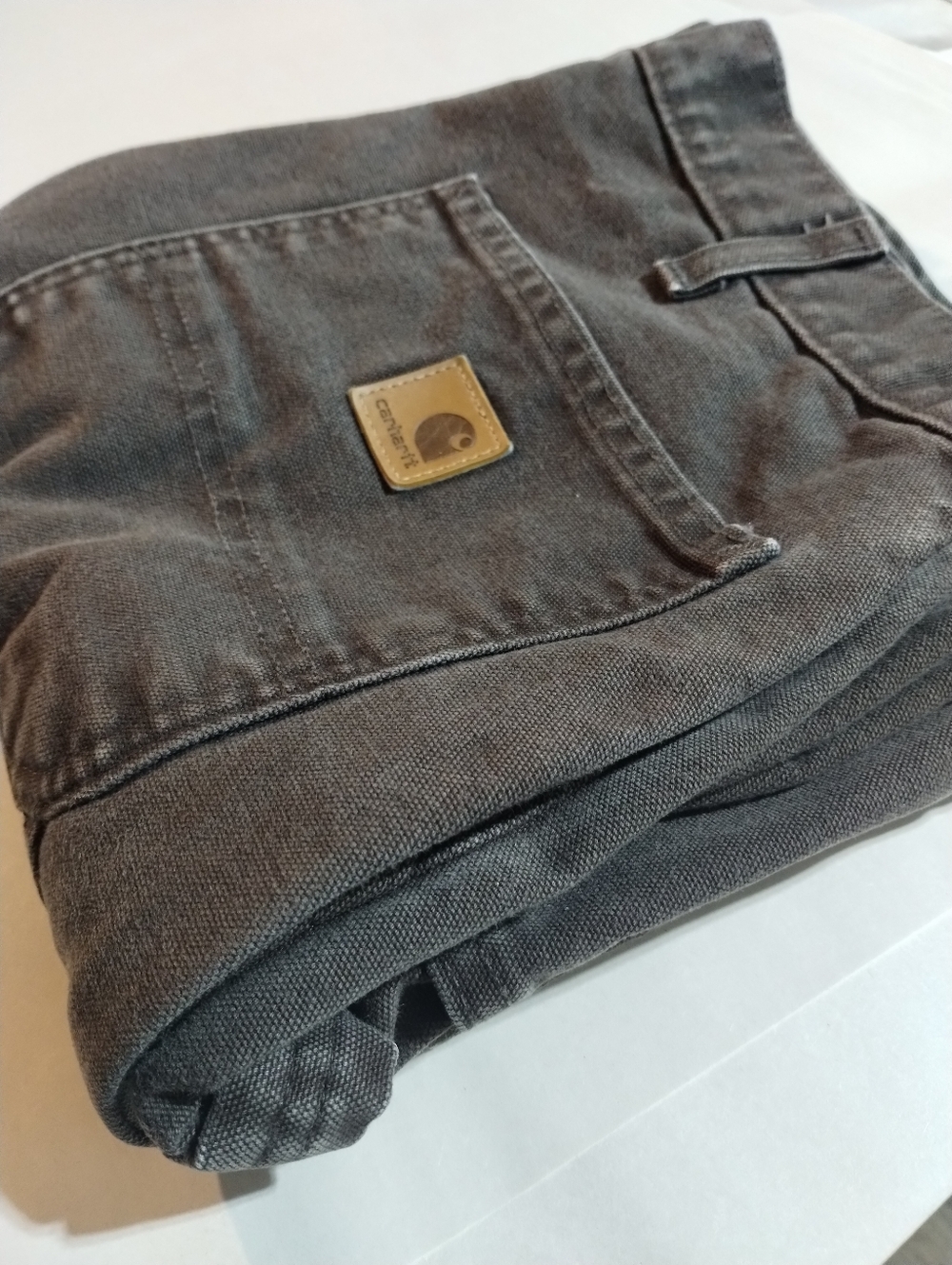 Vintage Carhartt B11 Dark Brown Duck Work Pants 33x30 Dungaree Fit - Picture 11 of 12